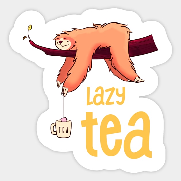 Lazy Tea Sticker by Ghoul Studio